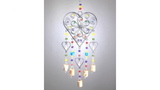 Beaded Heart colored glass chime