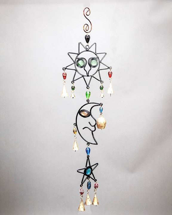 Celestial Sun and Moon Chime with  Beads