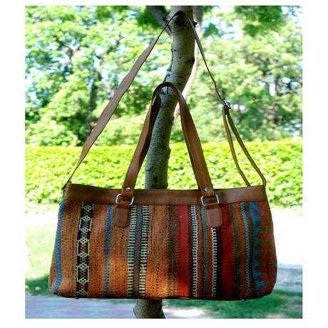 Kilim Leather Hoki Bag