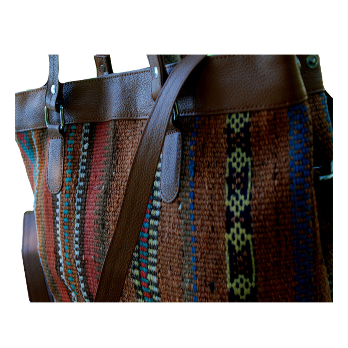 Kilim Leather Hoki Bag