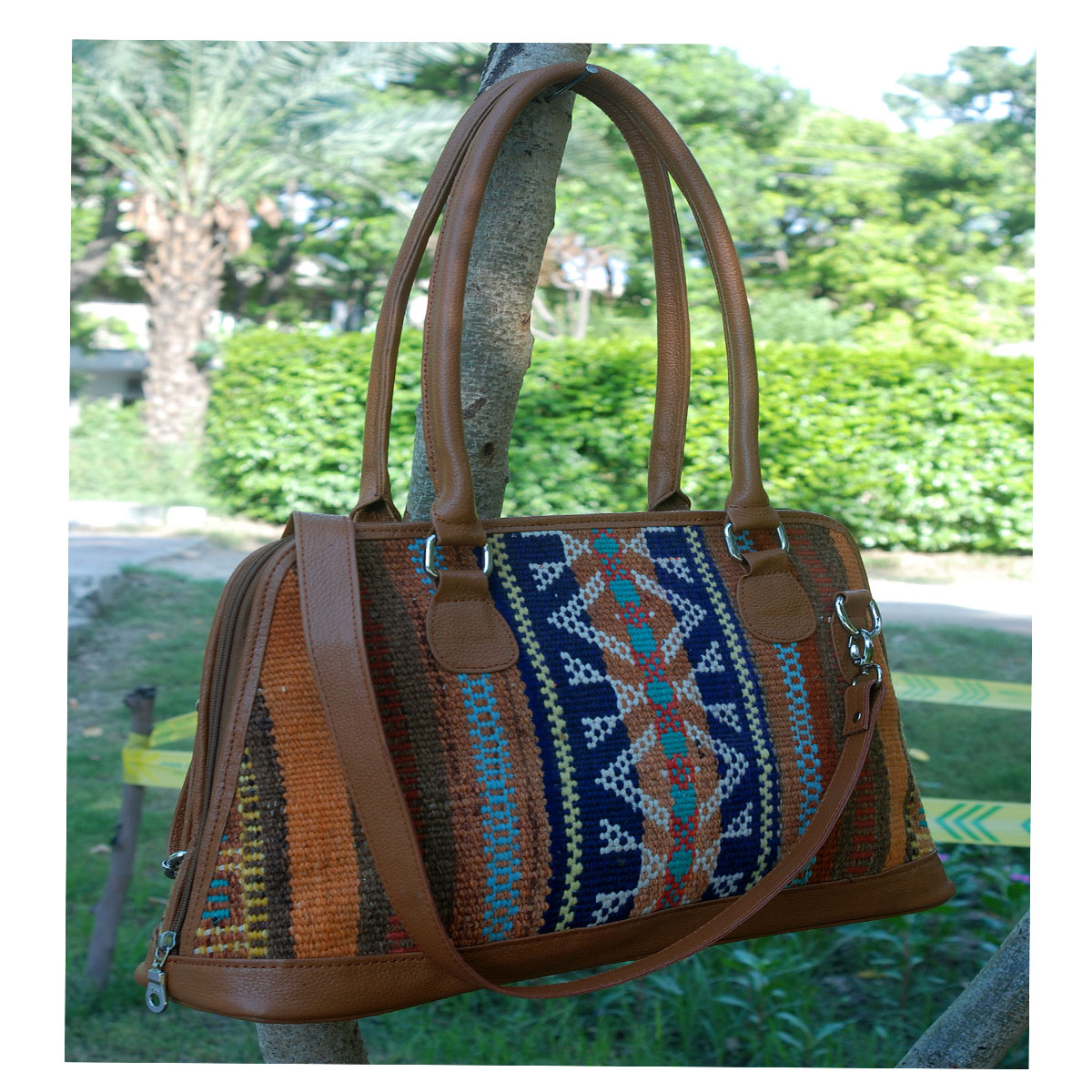 Kilim Leather Paprika Bag