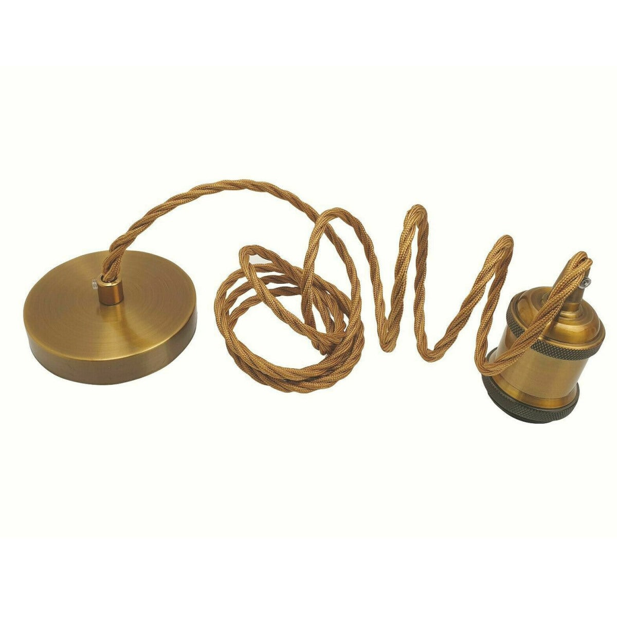 2m Round Cable E27 Base Yellow Brass Holder~1723