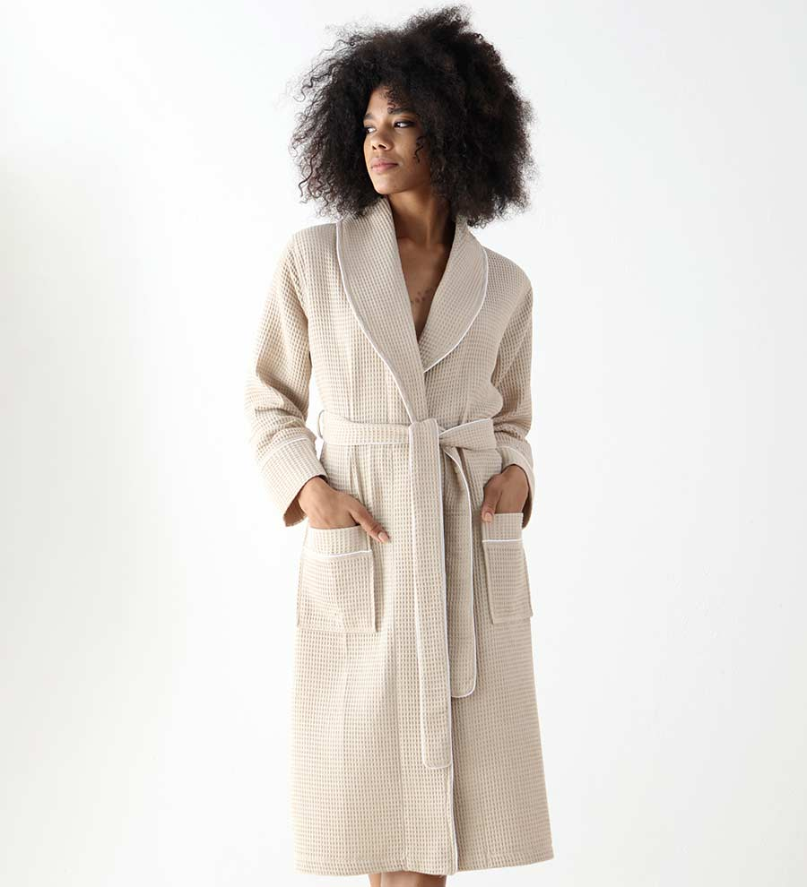 Women's Full Length Waffle Hotel Robe