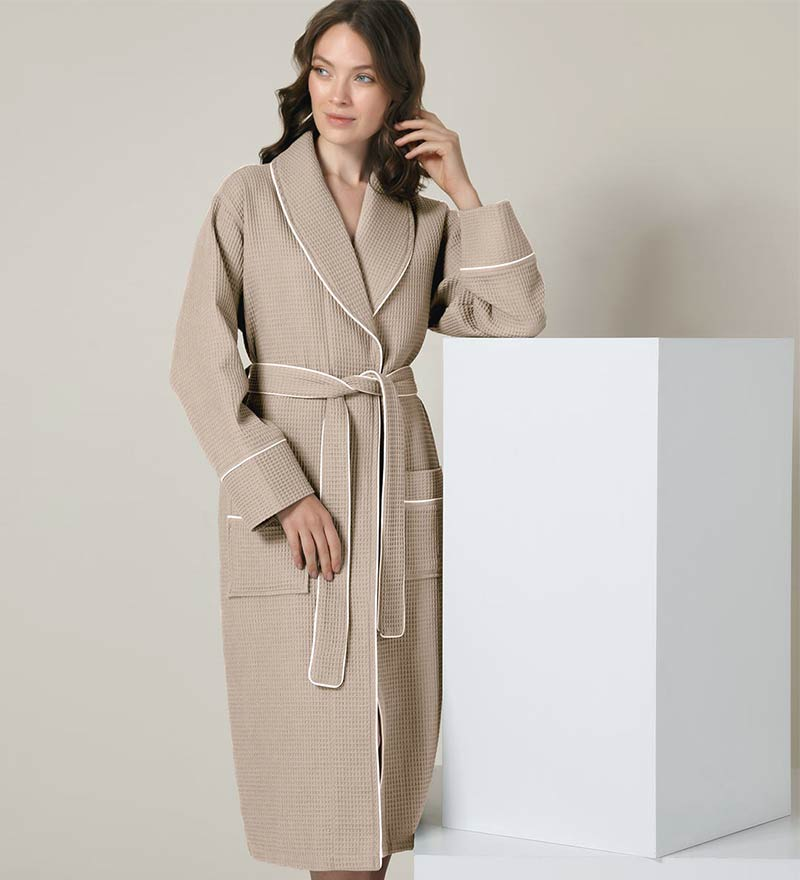 Women's Full Length Waffle Hotel Robe