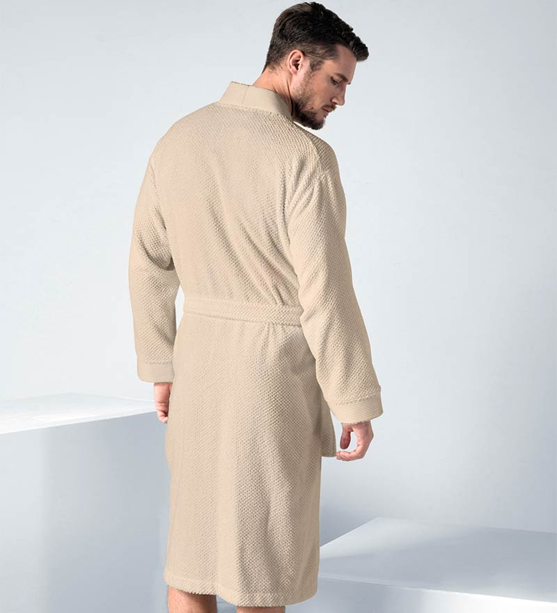 Men's Organic Turkish Cotton Terry Kimono Robe | Terry Cloth Bathrobe