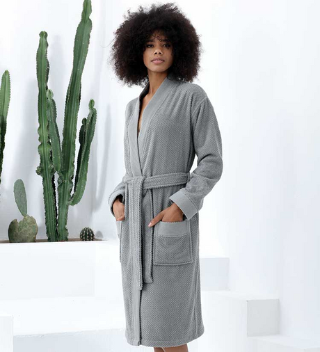 Women's Turkish Cotton Terry Kimono Robe - Luxurious Terry Cloth Bathrobe