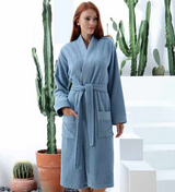 Women's Turkish Cotton Terry Kimono Robe - Luxurious Terry Cloth Bathrobe