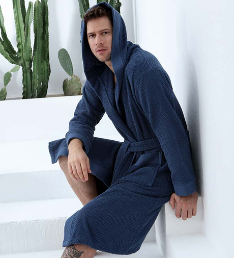 Men's Luxury Turkish Cotton Terry Cloth Robe with Hood