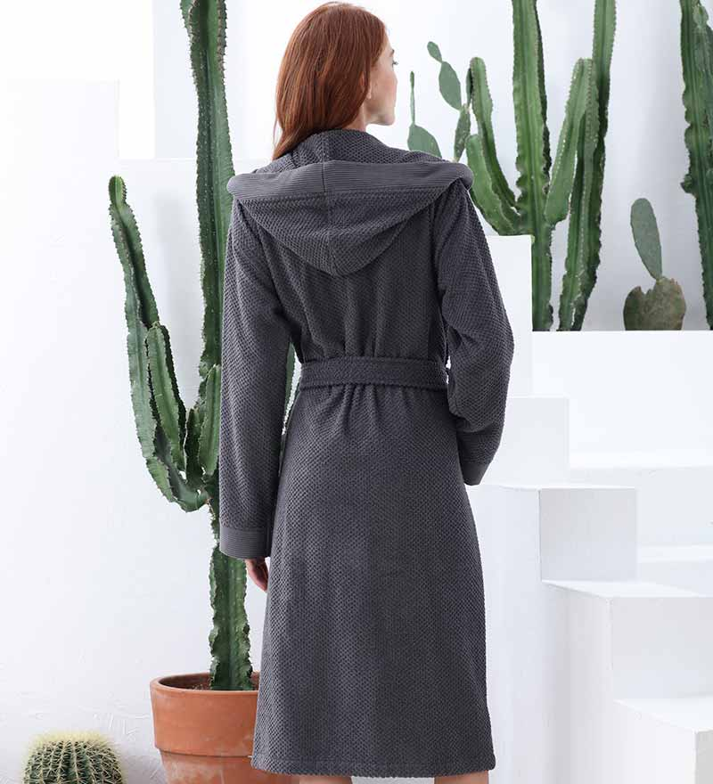 Women's Hooded Turkish Cotton Terry Cloth Robe