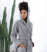 Women's Hooded Turkish Cotton Terry Cloth Robe