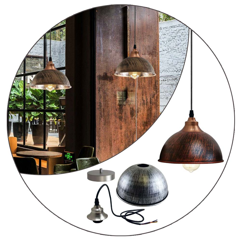 Industrial Ceiling Pendant Light Fitting Metal Dome Shape 21cm~1586