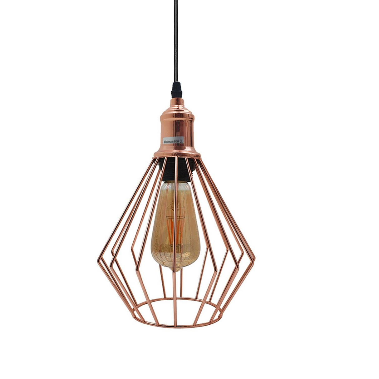 Metal Diamond Cage Ceiling Pendant Light Modern Hanging Lamps~1357