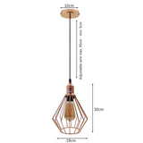 Metal Diamond Cage Ceiling Pendant Light Modern Hanging Lamps~1357