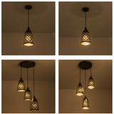 Pendant Cluster Light Fitting Lights Black Cage Style New~2551