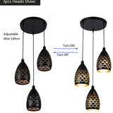 Pendant Cluster Light Fitting Lights Black Cage Style New~2551