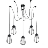 Black 2m Pendant Light Cage Retro Industrial Ceiling Light Spider Lamp~1187