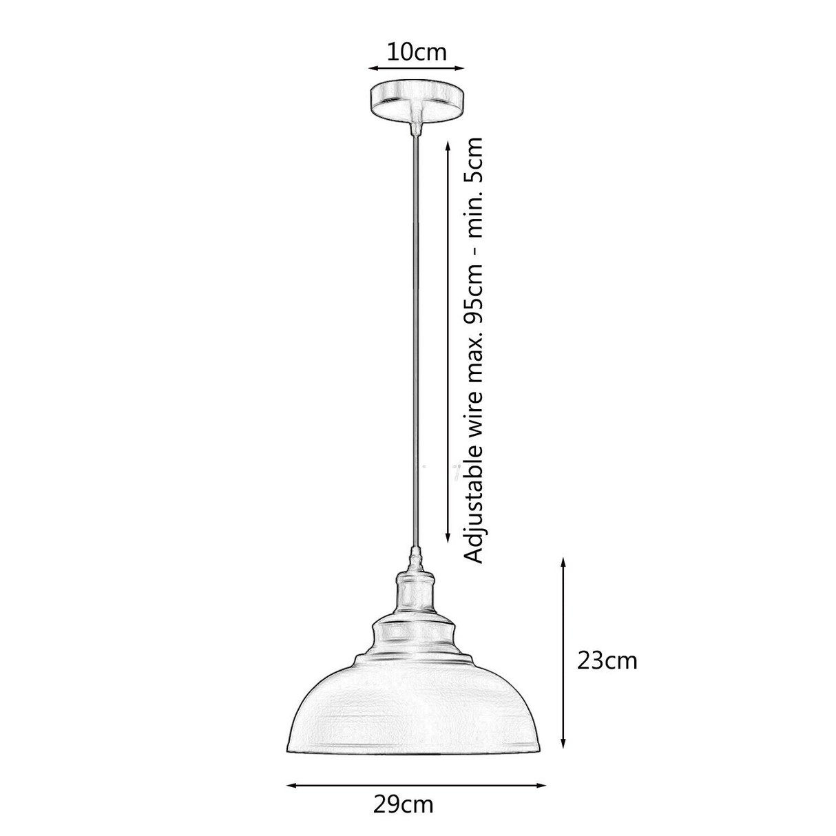 Curvy Black Shade Industrial Hanging Ceiling Lighting~1491