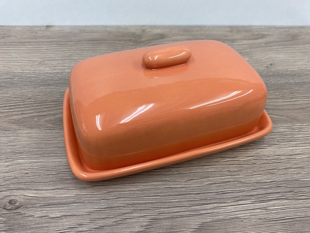 Butter Dish Orange Glaze