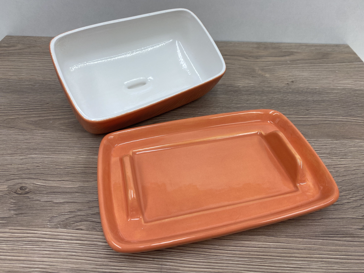 Butter Dish Orange Glaze