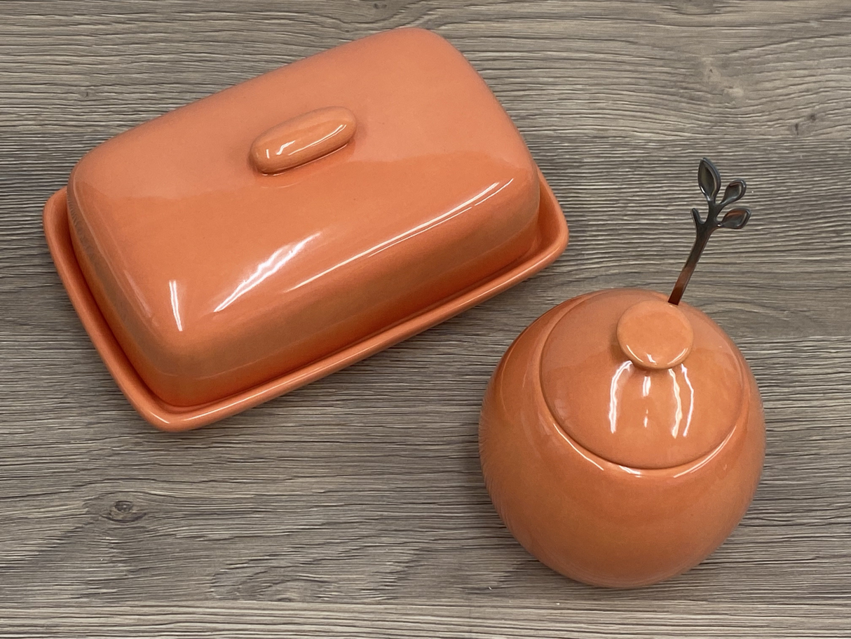 Butter Dish Orange Glaze