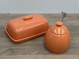 Butter Dish Orange Glaze