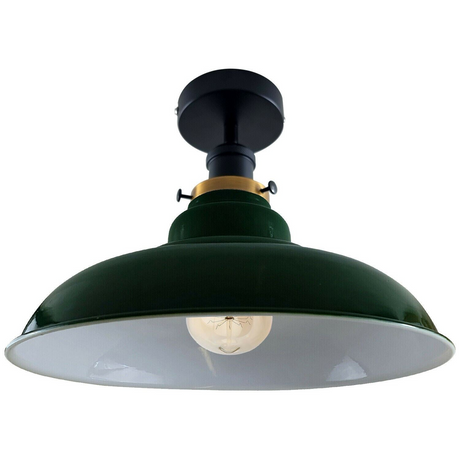 Industrial Flush Mount Ceiling Light Metal Shade Light Fitting ~1238