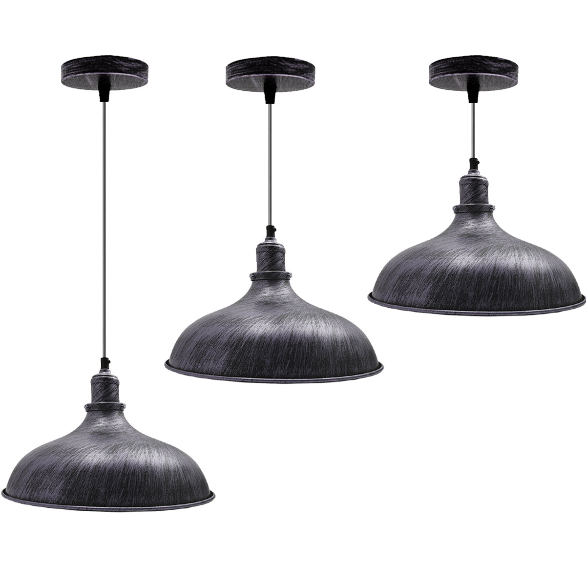 Brushed Silver Industrial Retro Ceiling Pendant Light~1479