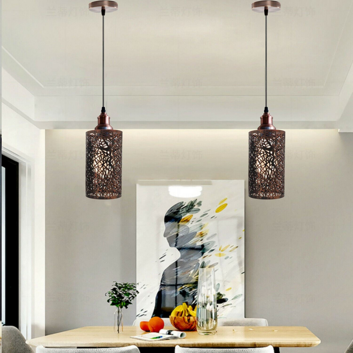 Modern Metal Cage Ceiling Lamp Shade Pendant Light with 95cm Adjustable Cable~1308