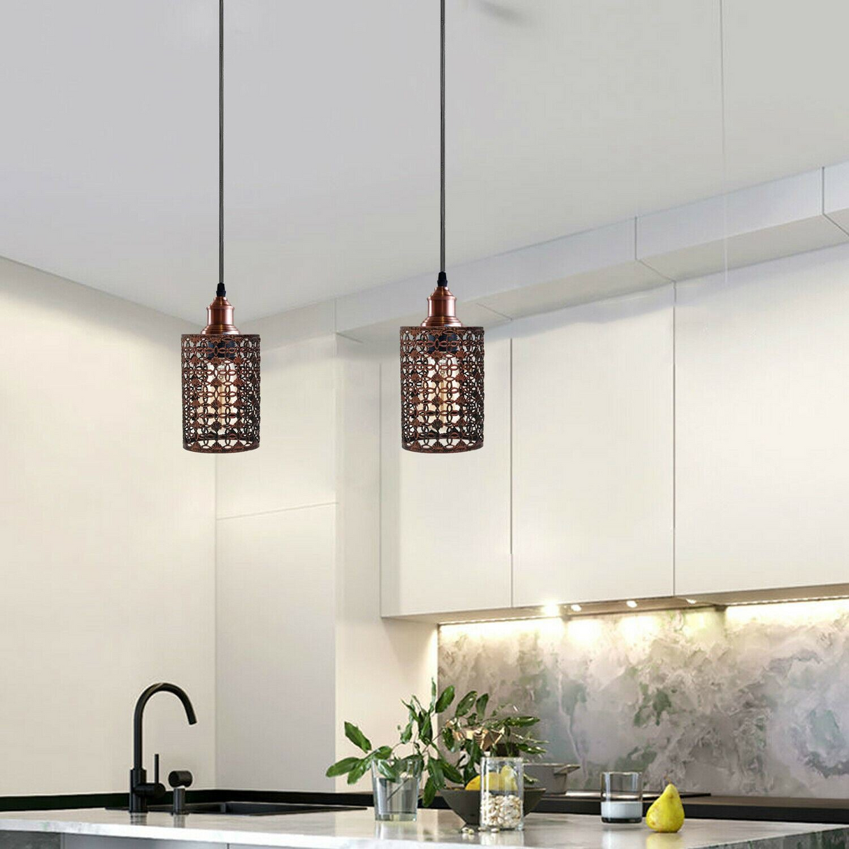 Modern Metal Cage Ceiling Lamp Shade Pendant Light with 95cm Adjustable Cable~1308