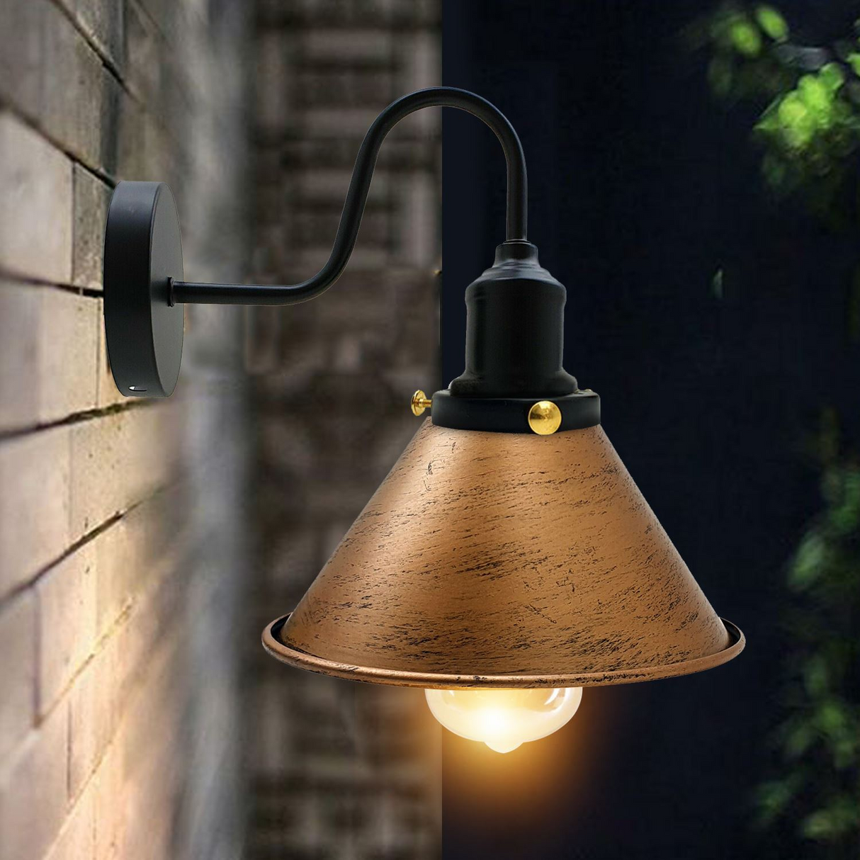 E27 Industrial Metal Wall Light Fitting Vintage Cone shape Wall Sconce~3388