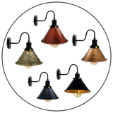 E27 Industrial Metal Wall Light Fitting Vintage Cone shape Wall Sconce~3388