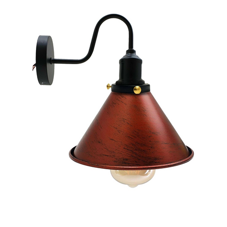 E27 Industrial Metal Wall Light Fitting Vintage Cone shape Wall Sconce~3388