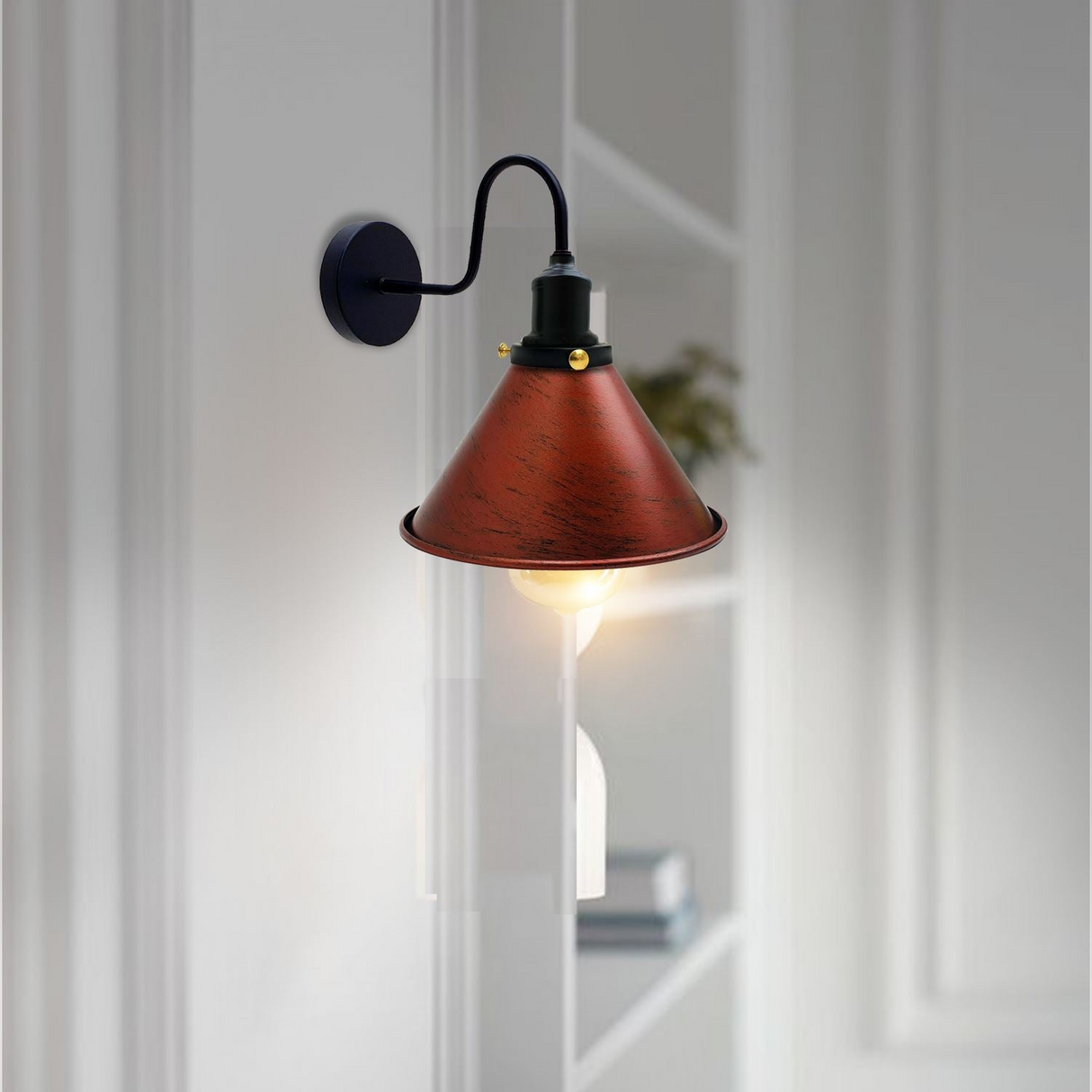 E27 Industrial Metal Wall Light Fitting Vintage Cone shape Wall Sconce~3388