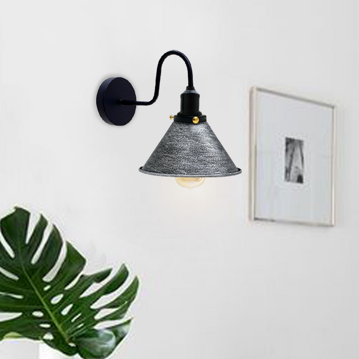 E27 Industrial Metal Wall Light Fitting Vintage Cone shape Wall Sconce~3388