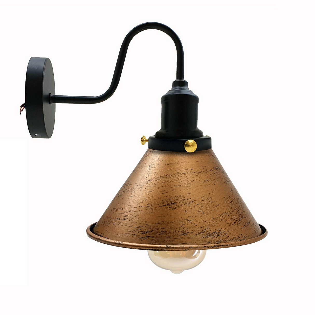 E27 Industrial Metal Wall Light Fitting Vintage Cone shape Wall Sconce~3388