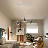 Modern Industrial Satin Nickel Indoor Hanging 3 Way Ceiling Pendant Light Metal Cone Shape Shade For Bar, Bedroom, Dining Room~1178