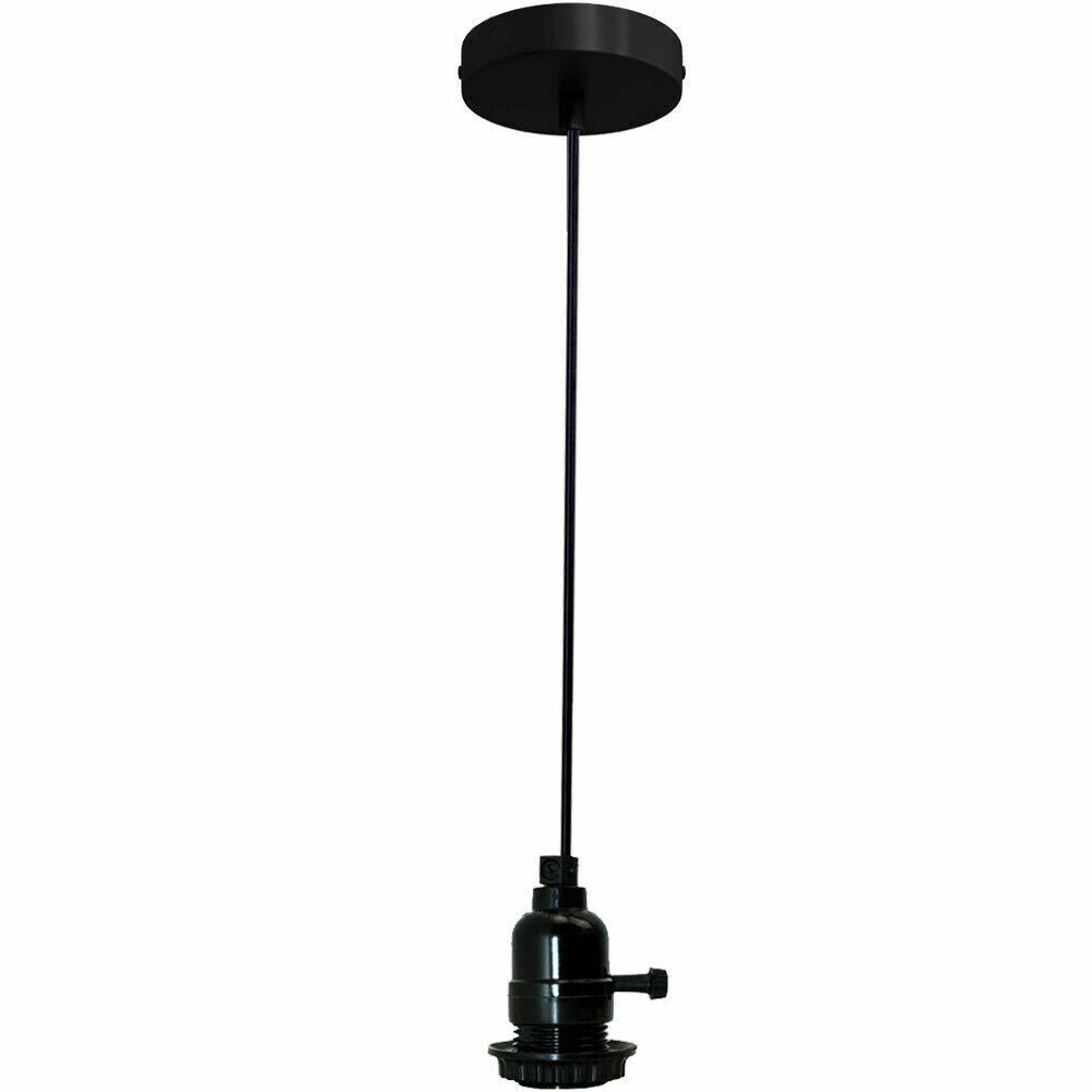 Multi Way Black Modern Ceiling Pendant Fitting LED Light Bulbs Lampshade UK~2257