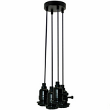 Multi Way Black Modern Ceiling Pendant Fitting LED Light Bulbs Lampshade UK~2257