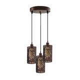 Industrial Vintage Retro 3 way Round Rustic Red ceiling Pendant Cage~3989