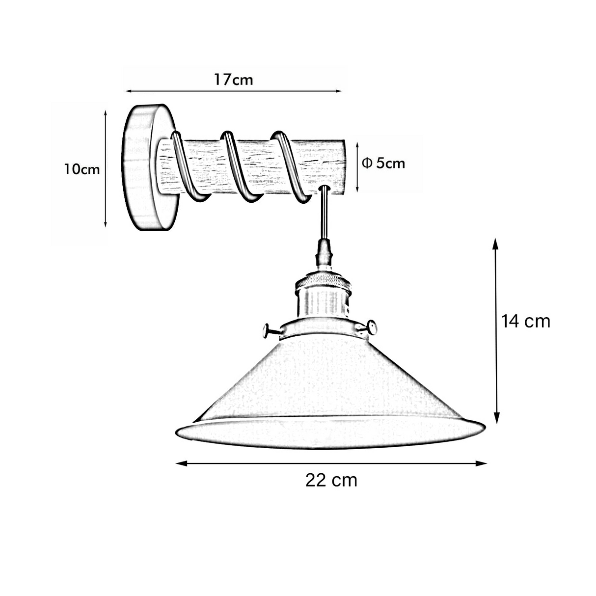 Modern Combined Solid Wooden Arm Chandelier Lighting With Grey Cone Shaped Metal Shade wall sconce~3472