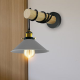 Modern Combined Solid Wooden Arm Chandelier Lighting With Grey Cone Shaped Metal Shade wall sconce~3472