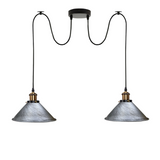 Brushed Silver 2 Way Retro Industrial Ceiling E27 Hanging Lamp Pendant Light~3493