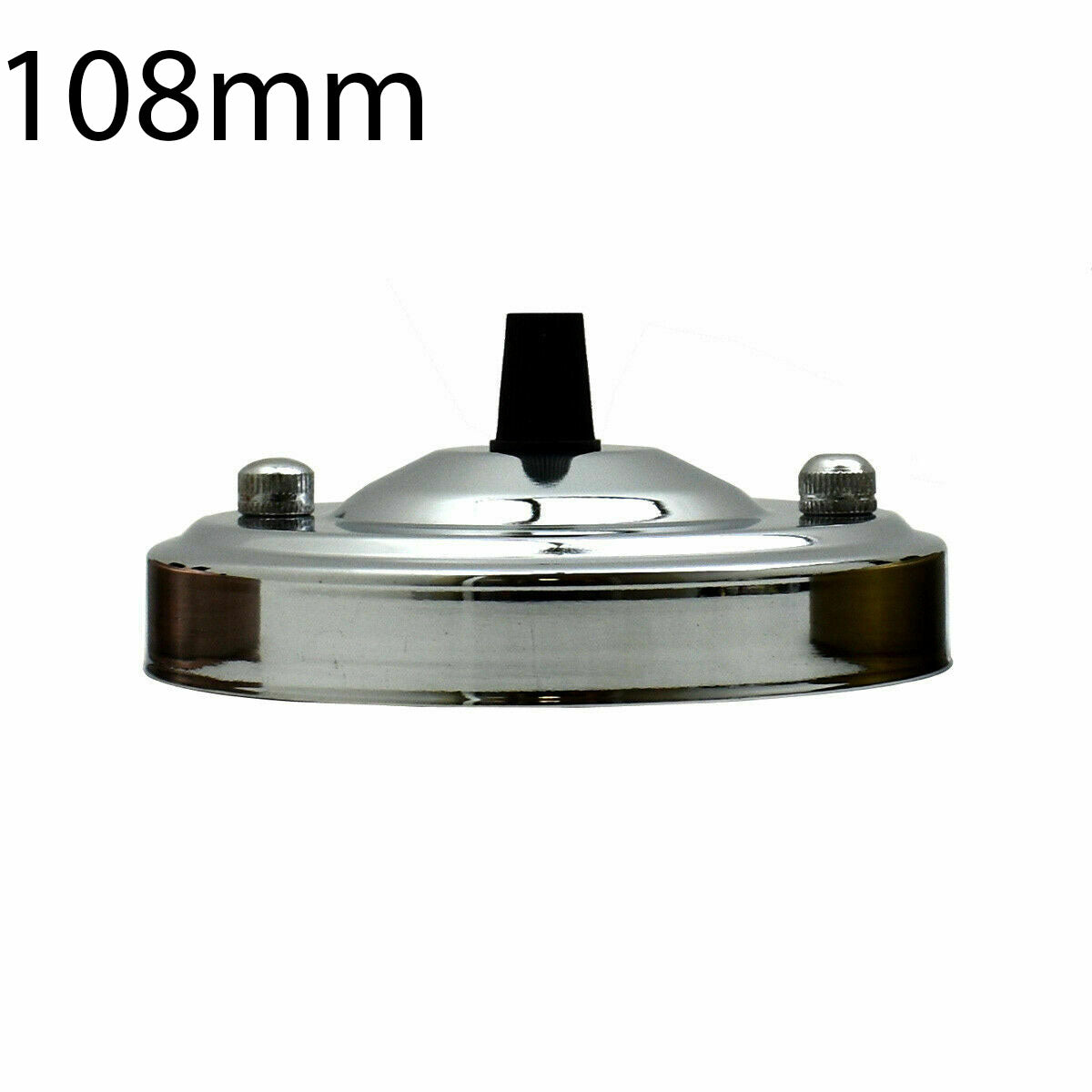 108mm Single Outlet Drop Metal Front Fitting Ceiling Rose~1451