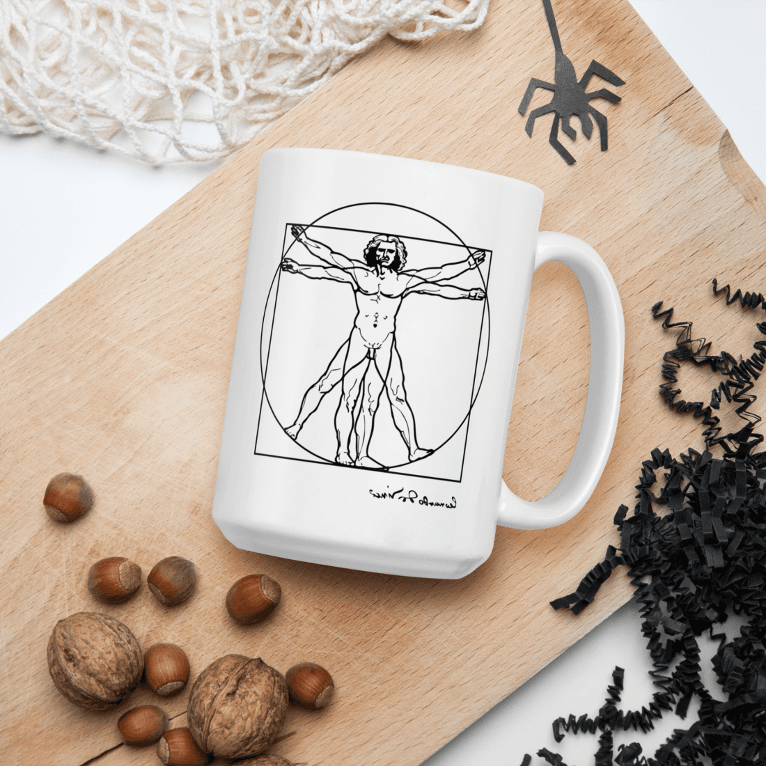 Leonardo Da Vinci, Vitruvian Man Sketch Mug