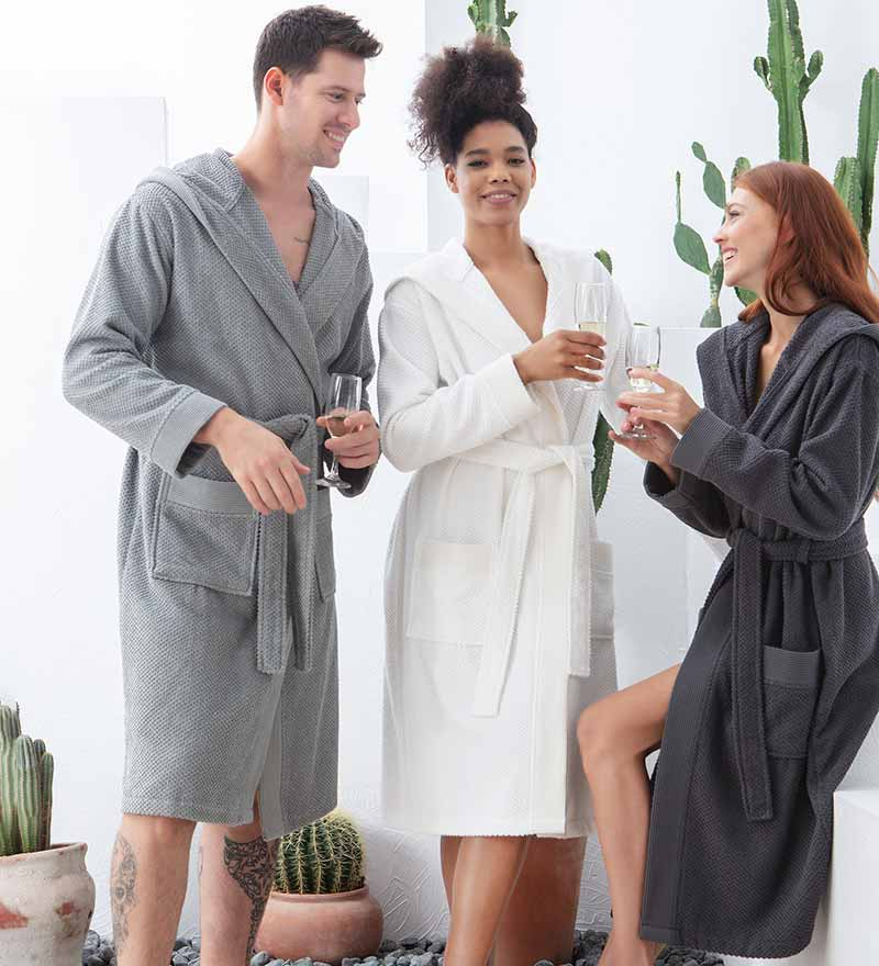 Men's Luxury Turkish Cotton Terry Cloth Robe with Hood