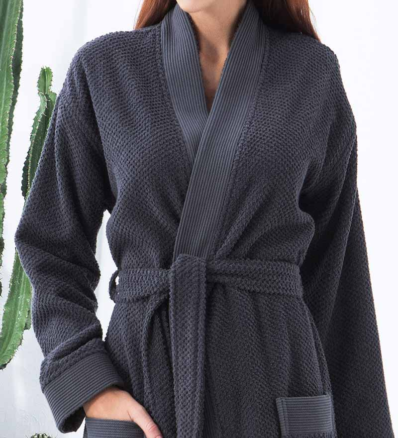 Women's Turkish Cotton Terry Kimono Robe - Luxurious Terry Cloth Bathrobe