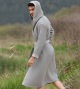 Men's Hooded Turkish Cotton Waffle Robe