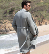 Men's Full Length Lightweight Waffle Spa Robe with Shawl Collar