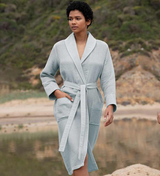 Women's Full Length Lightweight Waffle Spa Robe with Shawl Collar