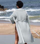 Women's Full Length Lightweight Waffle Spa Robe with Shawl Collar